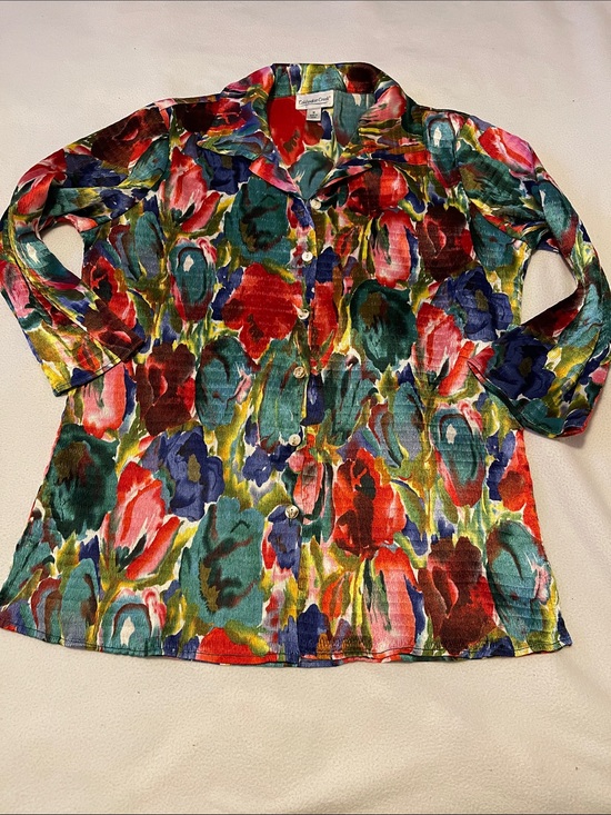 Coldwater Creek Tops - Coldwater Creek Multicolor Floral Button-Down Shirt